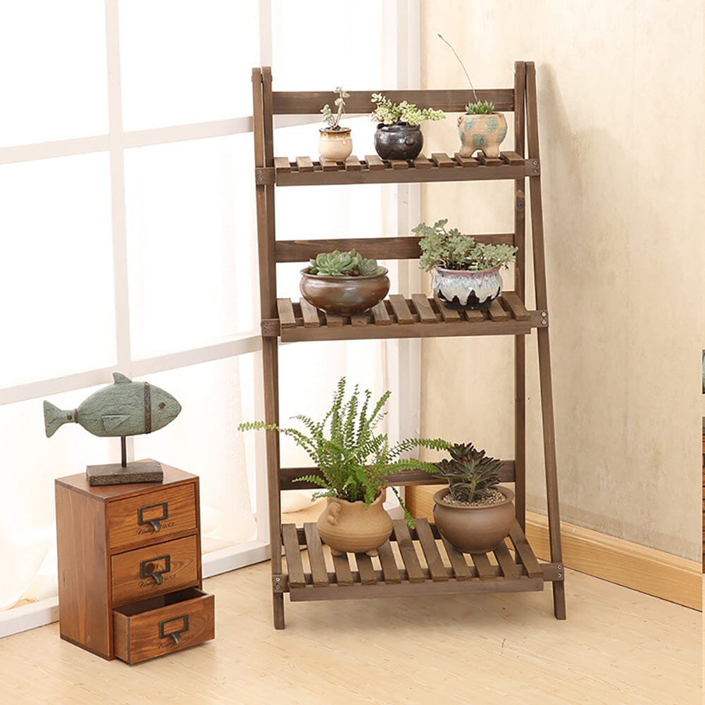 3 Tier Wooden Flower Stand Plant Display Shelf Storage Rack Pot Holder Outdoor Living and Home 