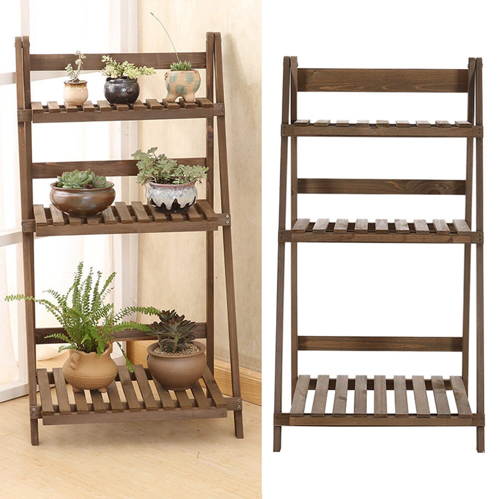 3 Tier Wooden Flower Stand Plant Display Shelf Storage Rack Pot Holder Outdoor Living and Home 
