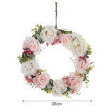 30cm Vintage Artificial Rose Wreath Hanging Floral Decoration Festival Supplies Living and Home 