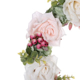 30cm Vintage Artificial Rose Wreath Hanging Floral Decoration Festival Supplies Living and Home 