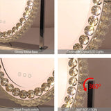 51cm H Hollywood LED Oval Makeup Mirror with Luxury Crystal LED Make Up Mirrors Living and Home 