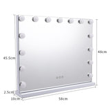 White Rectangle Tabletop Hollywood LED Vanity Mirror-58x48cm LED Make Up Mirrors Living and Home 