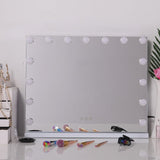 White Rectangle Tabletop Hollywood LED Vanity Mirror-58x48cm LED Make Up Mirrors Living and Home 