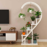 Creative Curved 4 Tier Plant Stand Bonsai Display Shelf Shelves & Racks Living and Home White 