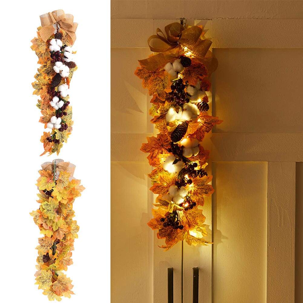 Maple Leaf Pumpkin and Cotton Festival Decorations Living and Home 