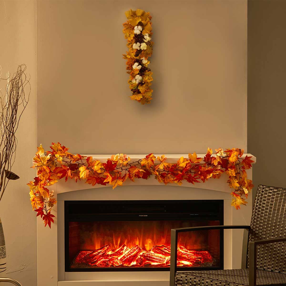 Maple Leaf Pumpkin and Cotton Festival Decorations Living and Home 