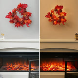 Fall Maple Leaf Pumpkin Wreath Artificial Wreath Front Door Decoration Living and Home 