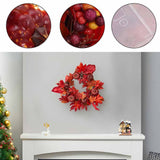 Fall Maple Leaf Pumpkin Wreath Artificial Wreath Front Door Decoration Living and Home 