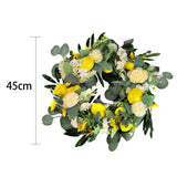 Summer Faux Lemon Peony Wreath with Green Olive Leaves Artificial Plants Living and Home 