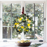Summer Faux Lemon Peony Wreath with Green Olive Leaves Artificial Plants Living and Home 