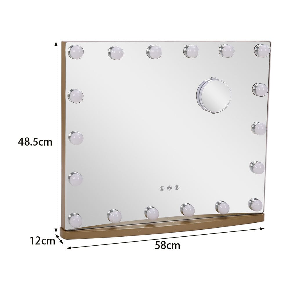 Hollywood Lighted Rectangle LED Metal Makeup Mirror Living and Home 
