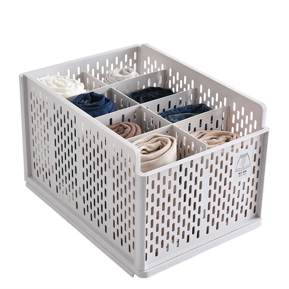 Plastic Stackable Clothes Storage Basket Drawer Organizer Shelves & Racks Living and Home 