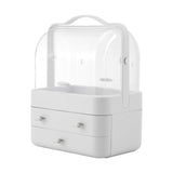 White Portable Dustproof Makeup Storage Box Makeup Organizers Living and Home 29.8cm W x 20.4cm D x 39.5cm H 