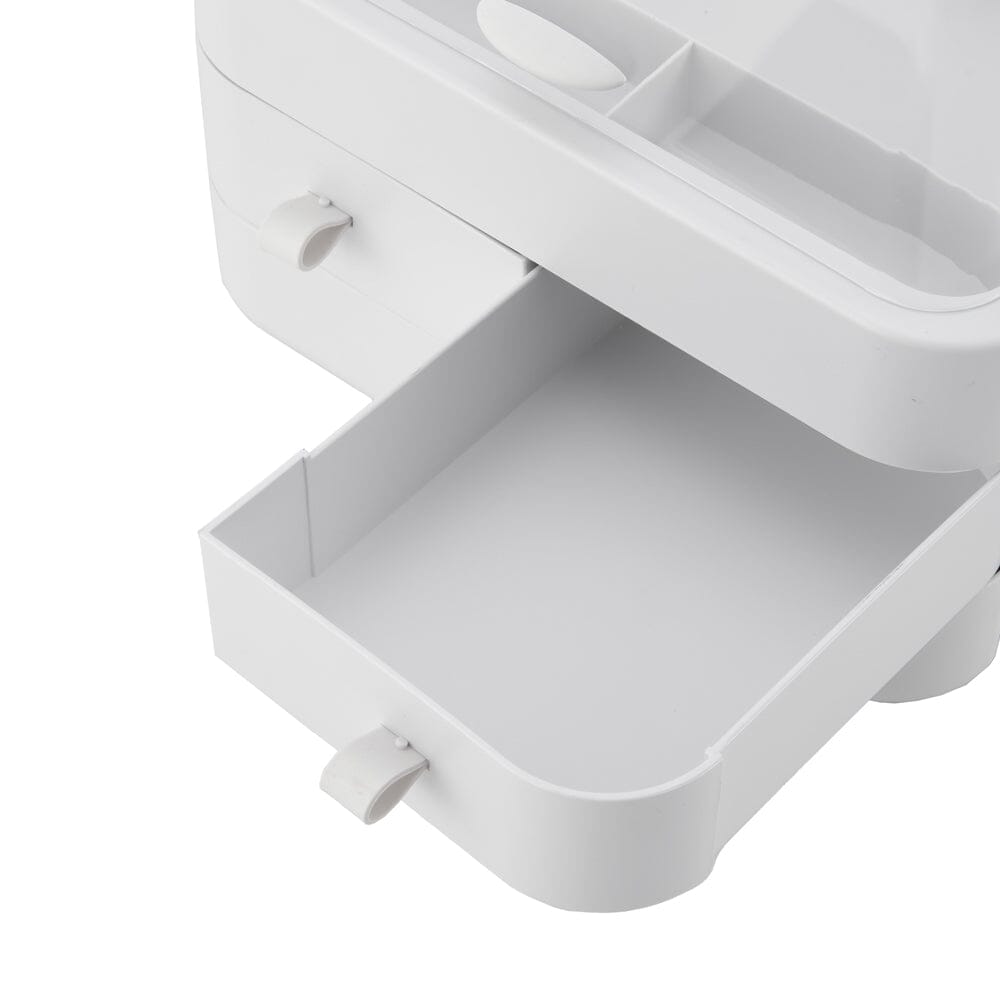 White Portable Dustproof Makeup Storage Box – Living and Home