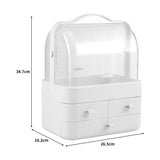 White Portable Dustproof Makeup Storage Box Makeup Organizers Living and Home 