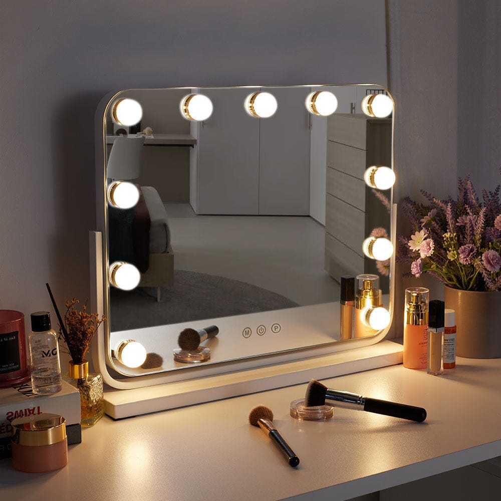 Frameless Hollywood Vanity Mirror with 11 Dimmable Lights Living and Home 