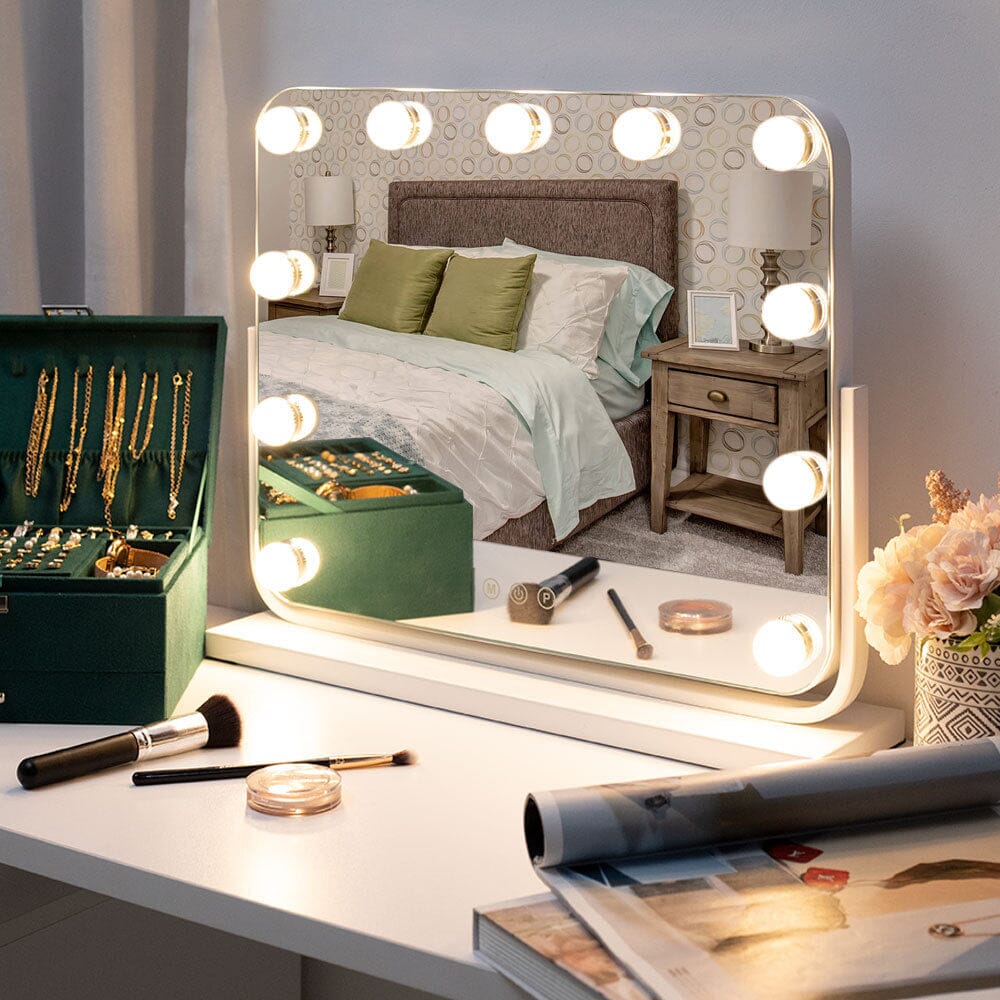 Frameless Hollywood Vanity Mirror with 11 Dimmable Lights Living and Home 