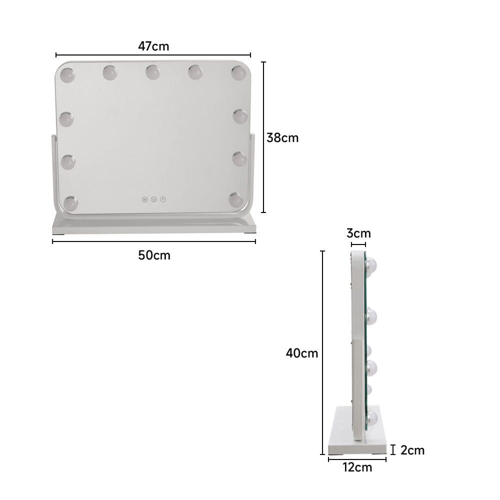 Frameless Hollywood Vanity Mirror with 11 Dimmable Lights Living and Home 