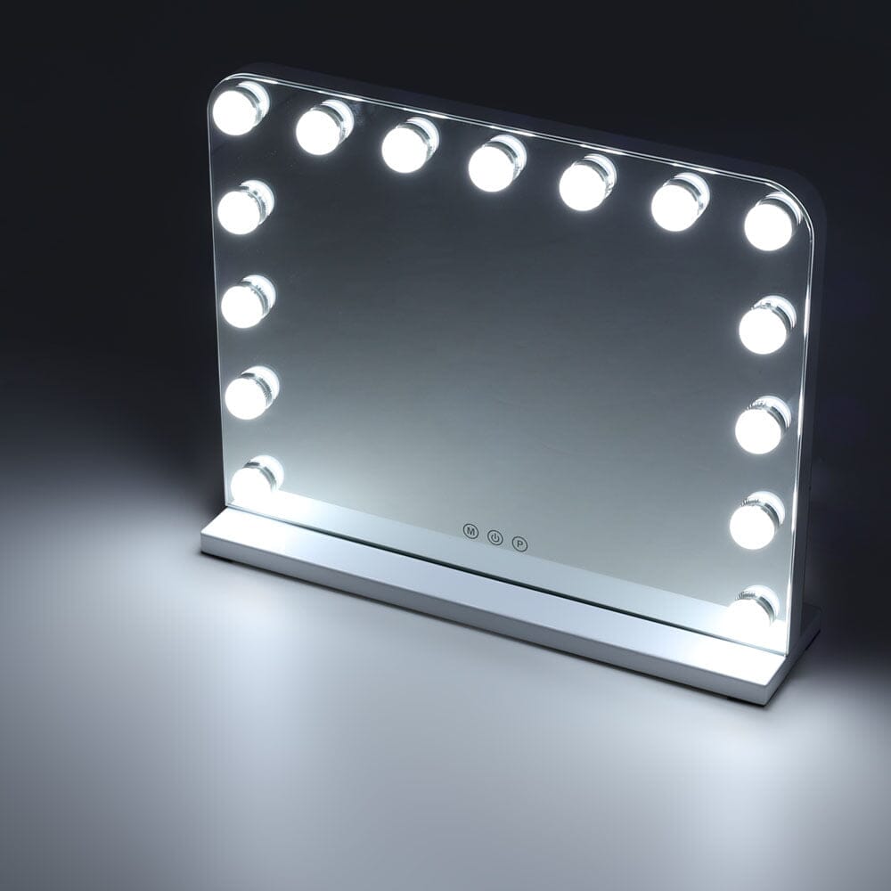 Frameless Hollywood Vanity Mirror with 11 Dimmable Lights Living and Home 15-White 