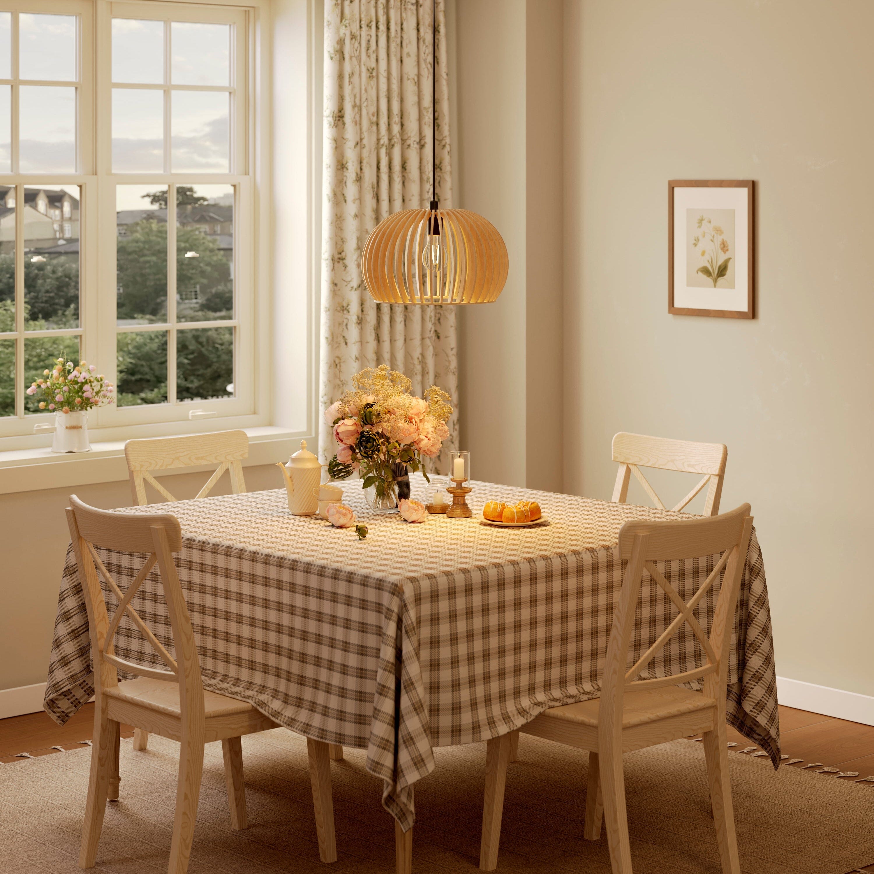 Shadome-Lightsin Natural Wood Pumpkin Pendant Light Eco Friendly Rustic Hanging Lamp for Home Decor Lightsin UK M 