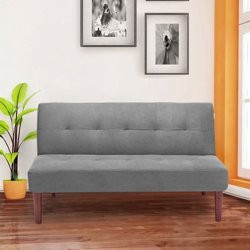 4ft Sofa Bed Wide Modern 2 Seater Padded Convertible Sofa Bed Wooden Legs