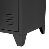 120cm W Black Steel Horizontal Office File Cabinet with 3 Doors Cabinets Living and Home 