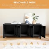 120cm W Black Steel Horizontal Office File Cabinet with 3 Doors Cabinets Living and Home 