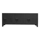 120cm W Black Steel Horizontal Office File Cabinet with 3 Doors Cabinets Living and Home 