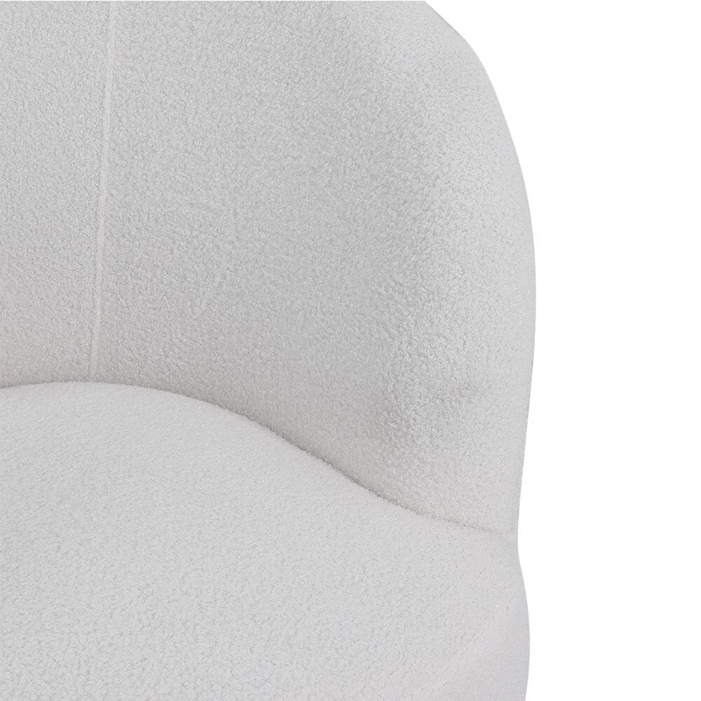 80cm Wide White Faux Fur Accent Swivel Tub Chair Tub Chairs Living and Home 