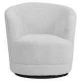 80cm Wide White Faux Fur Accent Swivel Tub Chair Tub Chairs Living and Home 