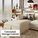 Cottonfy Creamy Tofu Block Pullout Sofa Bed with Storage Living and Home 