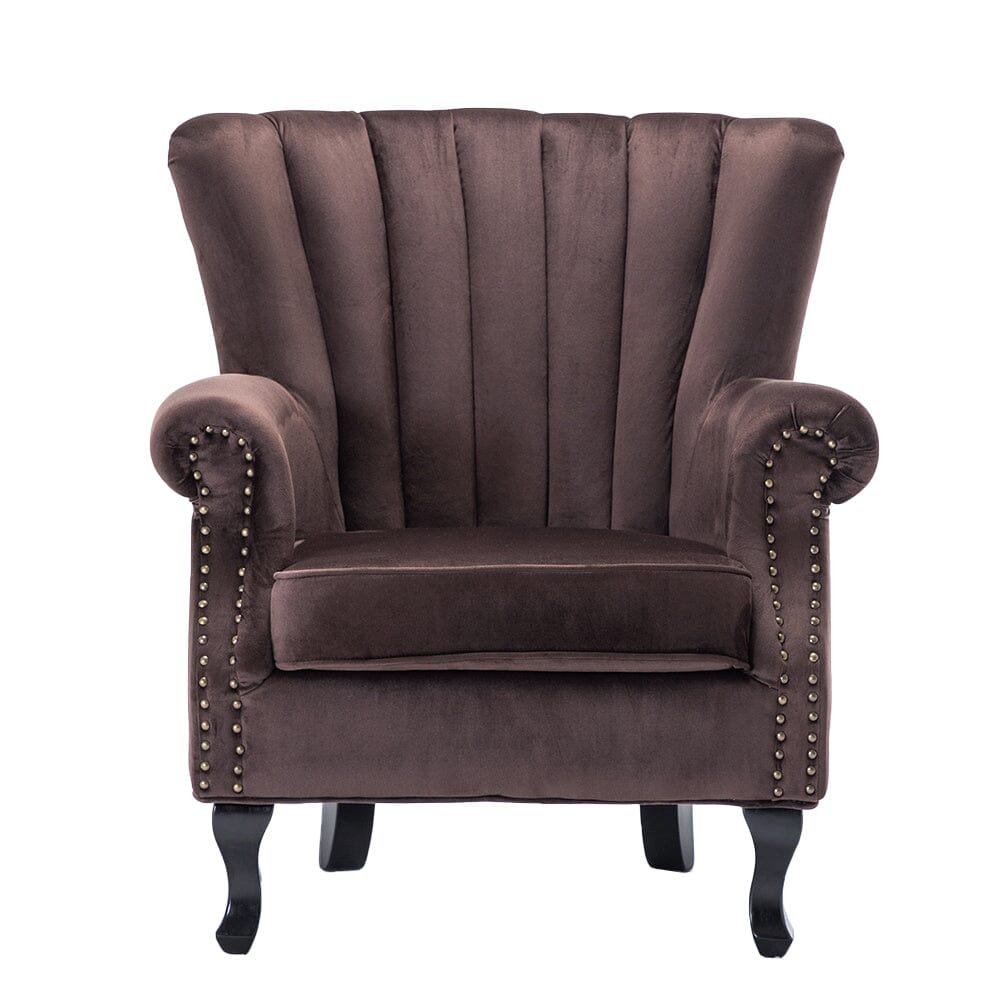 Blue Velvet Wingback Chair Upholstered Armchair Wingback Chairs Living and Home 