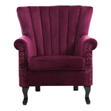 Blue Velvet Wingback Chair Upholstered Armchair Wingback Chairs Living and Home 