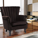 Blue Velvet Wingback Chair Upholstered Armchair Wingback Chairs Living and Home Coffee 