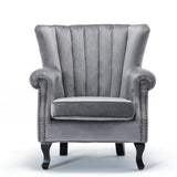 Blue Velvet Wingback Chair Upholstered Armchair Wingback Chairs Living and Home 