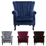 Blue Velvet Wingback Chair Upholstered Armchair Wingback Chairs Living and Home 