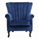 Blue Velvet Wingback Chair Upholstered Armchair Wingback Chairs Living and Home 