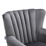 Green Velvet Upholstered Wingback Chair Thick Padded Armchair Wingback Chairs Living and Home 