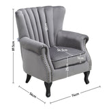 Green Velvet Upholstered Wingback Chair Thick Padded Armchair Wingback Chairs Living and Home 