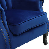 Green Velvet Upholstered Wingback Chair Thick Padded Armchair Wingback Chairs Living and Home 