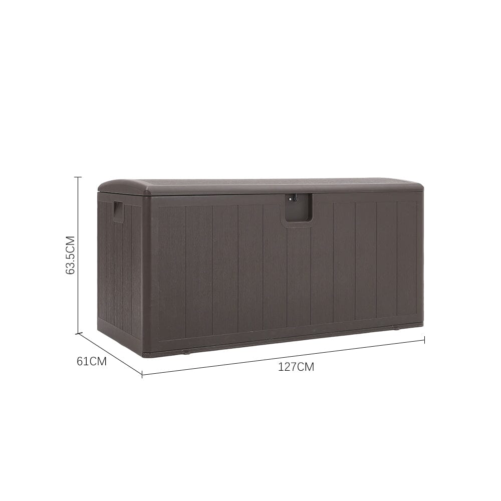 127cm W 99-Gallon Rattan Garden Storage Outdoor Deck Box Garden Storage Boxes Living and Home 