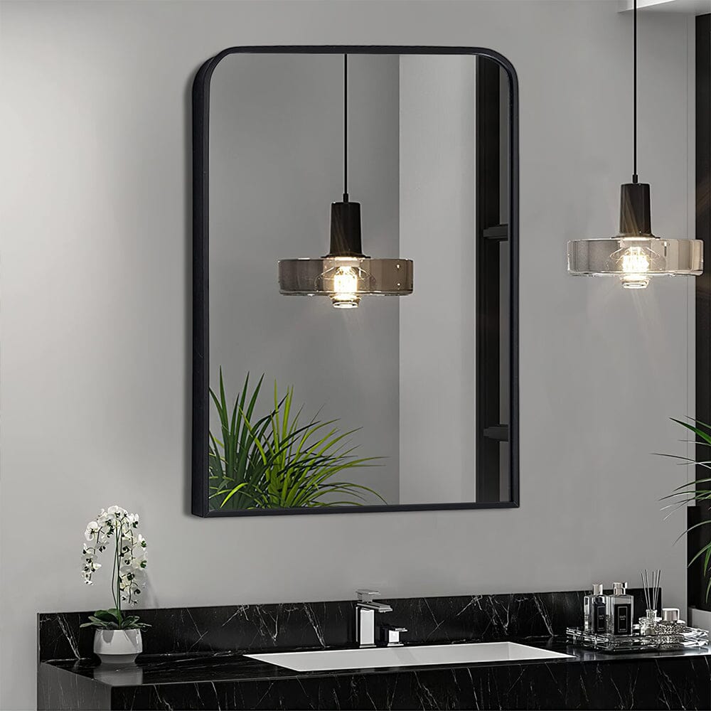 Contemporary Arched Bathroom Wall Mirror Bathroom Mirrors Living and Home 74cm W x 2.5cm D x 84cm H 