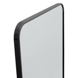 160cm H Black Modern Rectangular Metal Floor Mirror Wall Mirrors Living and Home 