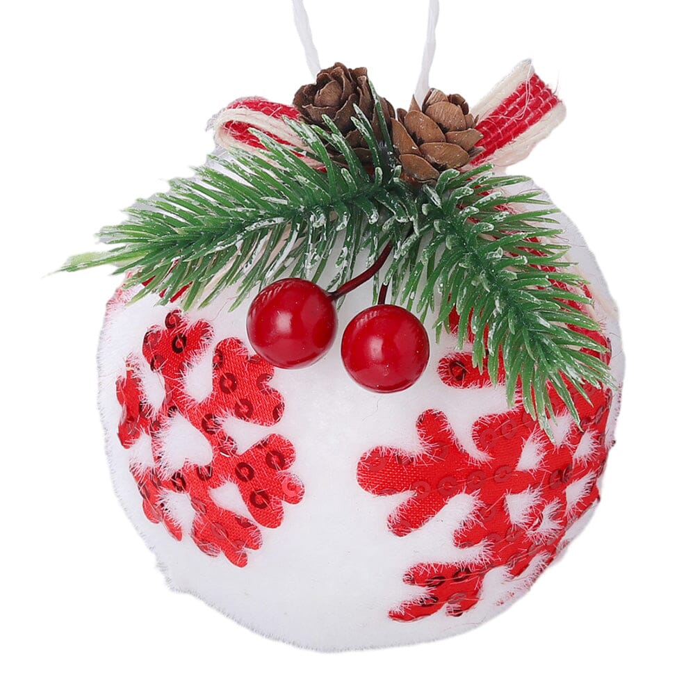 Plaid Fabric Ball Christmas Decoration 8cm Living and Home 