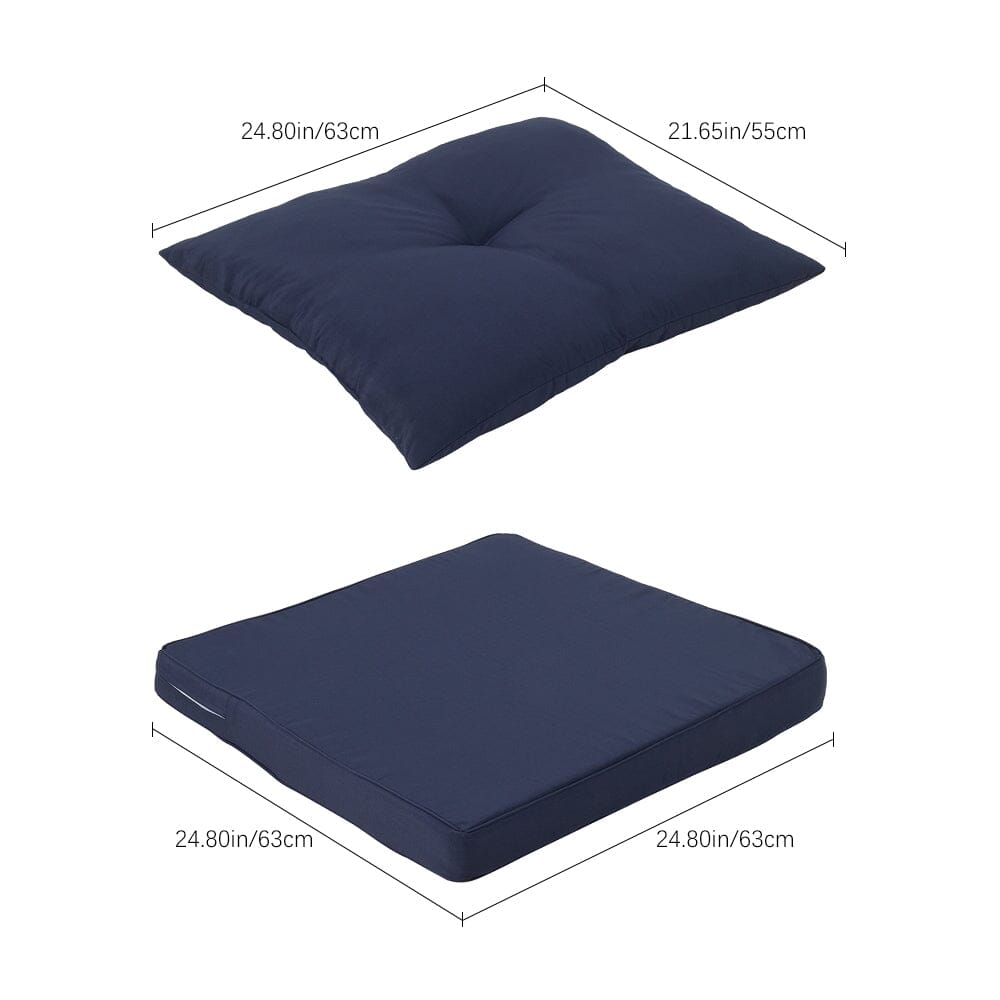 Navy Blue Outdoor Sofa Cushion Set Seat and Back Pillow Living and Home 