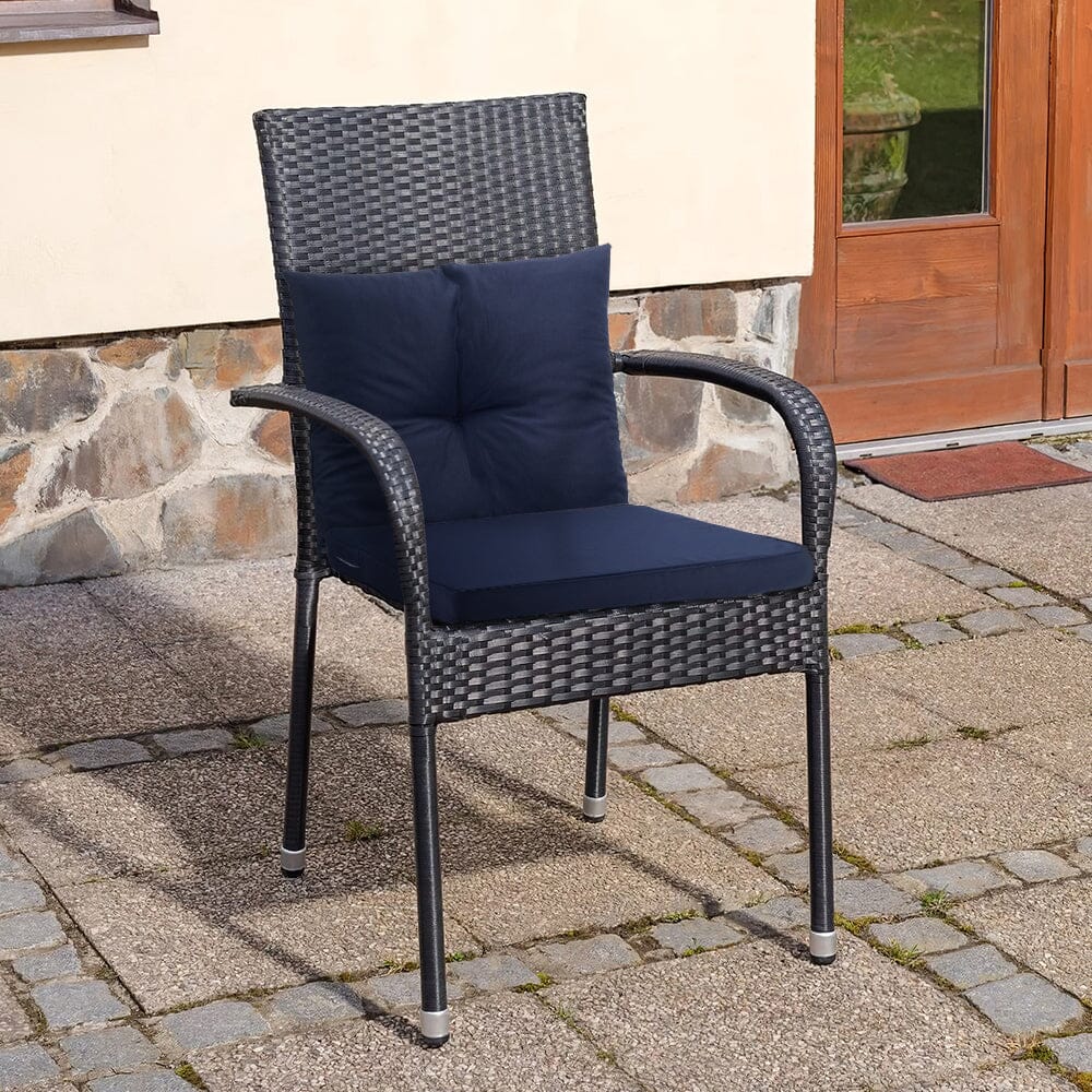 Navy Blue Outdoor Sofa Cushion Set Seat and Back Pillow Living and Home 