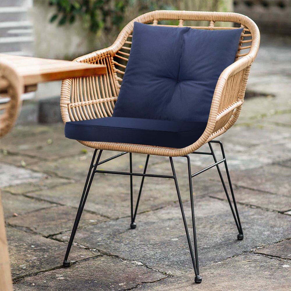 Navy Blue Outdoor Sofa Cushion Set Seat and Back Pillow Living and Home 