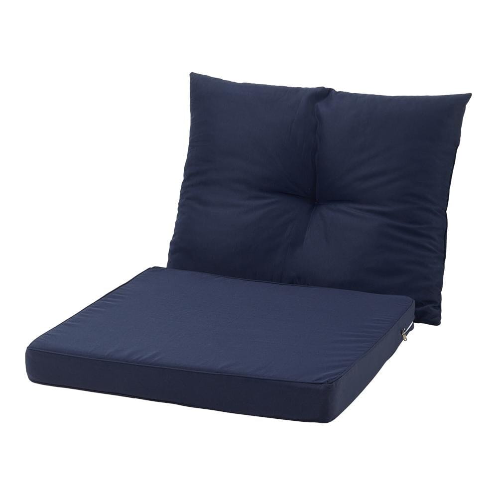 Navy Blue Outdoor Sofa Cushion Set Seat and Back Pillow Living and Home 