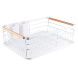 2-Tier Modern White Kitchen Triangular Organizer Metal Kitchen Storage Baskets Living and Home 