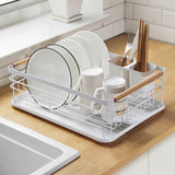 2-Tier Modern White Kitchen Triangular Organizer Metal Kitchen Storage Baskets Living and Home 